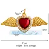 P04 L49B Accesorios para joyería DIY AMOR AMOR corazón circón rojo aceite goteando alas de cupido
