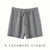 Nuevos Shorts de Punto de Cachemira para Mujer Color Puro Otoño e Invierno 2025, Simples, Versátiles, Cómodos, Suaves, Cerosos, Amigables con la Piel, Cintura Elástica