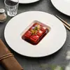 Lluvia de Meteoros Cerámica Plato Hermoso Plato para el Hogar Plato para Comida Occidental Concepción Artística Cena Cuadrado Exterior Redondo Aperitivos Platos Fríos