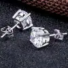 Brincos de Diamante de 3 Quilates com Quatro Garras Amazon Live Transfronteiriços Simples de Alto Padrão Temperamento Hip-hop Super Brilhantes para Homens e Mulheres