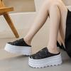 Meias-pantufas Femininas Sem Calcanhar com Solado Grosso 2026 Novo Estilo Pantufas Fechadas Trançadas para Mulheres Verão Outdoor Velcro Modernas