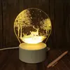 Luz nocturna 3D de fábrica enchufable usb Táctil Control remoto acrílico lámpara de mesa pequeña actividades empresariales regalo mayoreo