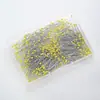 Alfileres de cabeza de vidrio de colores, 38 mm, para patronaje y posicionamiento de prendas, 500 piezas por caja, alfileres de cabeza de perla de vidrio de un solo color, en caja