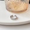 Kashite Estilo Coreano Plata de Ley S925 Tendencia de Moda Retro Cara Sonriente Vieja Sonriente Anillo Abierto Distintivo para Mujeres