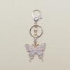 Llavero de Mariposa con Incrustaciones de Pedrería Colorida Europea y Americana, Aleación de Metal, Creativo, Colgante para Bolso de Mujer, Anillo Llavero, Regalo