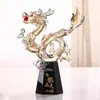 Enfeites de Dragão de Cristal Personalizados 2024 Ano do Dragão Mascote do Zodíaco Modelo Artificial de Dragão Chinês Presente Comemorativo de Alta Qualidade