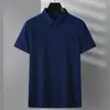 Camisa polo masculina de verão lisa, de manga curta, com colarinho, adequada para uso business casual, disponível em várias cores, resistente a rugas e versátil