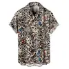 Nueva Moda Verano Casual Degradado Impresión 3D Camisa Hawaiana Manga Corta para Hombre Ropa Caliente para Hombre