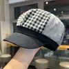 Chapéu Octogonal Xadrez Patchwork Retrô Britânico para Mulheres, Boina Leve Casual para Primavera e Outono, Chapéu Versátil de Artista