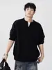 Tricô Preto Gola V Masculino Outono e Inverno Estilo Preguiçoso Bonito Solto Versátil Suéter Tricô Simples Casual Jaqueta Tendência