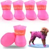 Cachorrinhos Cores Doces Antiderrapantes Impermeáveis Borracha Sapatos de Chuva Botas Capa para Patas (Roxo,Médio)