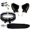 Sm metal sexy terno conjunto de três peças terno tribunal traseiro plug anal rabo de raposa sexy brinquedos sexuais adultos entrega