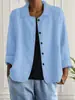Transfronterizo 2026 Primavera y Otoño Estilo Europeo y Americano Chaqueta de Color Sólido para Mujer Casual Holgada Corta de Algodón y Lino Abrigo para Mujer Venta al por Mayor