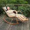 Cadeira de Balanço de Rattan Mengze Cadeira de Lazer Preguiçosa Cadeira de Balanço Feita à Mão para Cochilo Uso Doméstico Cadeira de Lazer para Pátio Terraço Varanda