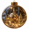 Adorno de Bola Transparente 3D de Navidad, Colgante de Bola de Cristal Luminosa, Decoración para Árbol de Navidad, Decoración para Fiesta Navideña