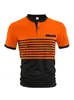 Camisa Polo de Manga Corta con Estampado de Rayas para Hombre de Verano Transfronteriza Amazon Camiseta de Manga Corta Camisa Polo Casual de Negocios