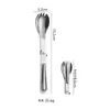 Cuchara de acero inoxidable 304 cuchillo, tenedor y cuchara plegables con 80% de descuento juego de cubiertos plegables portátiles para picnic al aire libre