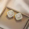 Moda Elegante Retro Estilo Hong Kong Aretes de Diamantes Pedrería Hebilla de Oreja Nicho Aretes de Lujo Ligero Aretes Mujeres