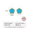 Pendientes PAG &amp; MAG de ciruela de cinco pétalos, pendientes de turquesa azul con incrustaciones de plata 925, versión coreana de flores, joyería fina para las orejas al por mayor
