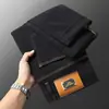 Jeans preto de alta qualidade italiano em Lyocell, não desbota, para homens, novo estilo outono e inverno, skinny slim-fit, stretch, forrado com fleece, moderno