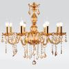Candelabro de velas estilo europeo sala de estar candelabro de cristal ámbar dorado candelabro de cristal de vidrio lámpara de cristal vestíbulo de hotel