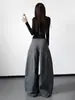 Pantalones de Trabajo Retro Americanos Nuevos Primavera 2026 para Mujer, de Cintura Alta, Holgados, Pierna Recta, Caídos, Pantalones Casuales de Pierna Ancha