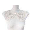 Camisa de mujer coreana con cuello falso bordado de organza, combinable con todo, cuello decorativo, falda a juego, chal pequeño, cuello exterior apilado.