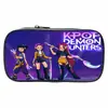 Kpop Demon Hunters Caçadora de Demônios Grupo Feminino Estojo de Lápis de Grande Capacidade Rosa Preto Bolsa de Lápis Bolsa de Armazenamento para Material Escolar