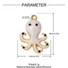 Colgante de acero inoxidable DIY con forma de concha de perla y estrella de mar con goteo de aceite, pendientes de tortuga marina y cangrejo para mujer, pulsera, charm de joyería de acero de titanio