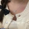 Collar de Corazón Hueco Torcido Dulce para Mujer, Estilo Simple y Cool, Cadena Versátil para la Clavícula, Collar Nicho Estilo Ins