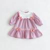Vestido para Niña Otoño Nuevo Estilo Estilo Universitario Solapa Corbata de Lazo Niños Pequeños y Medianos Cuello Marino Vestido para Bebé Niña Niños
