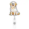 Clip de cocodrilo retráctil de gato y perro de dibujos animados acrílico soporte para gafete de fácil extracción clip retráctil regalo médico giratorio