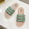 Zapatillas de exterior de estilo nuevo para mujer, zapatillas informales de verano para interior, sandalias planas para playa