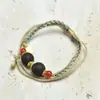 Flor de Osmanto Antigua y Cuentas Fragantes Cuentas de Melón Cuerda Tejida a Mano diy Pulsera Gruesa de Otoño Ajustable Pulsera de Nuevo Estilo Chino para Hombres y Mujeres