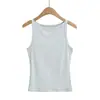 727-26 Estilo Verão Europeu e Americano Estilo Blogger INS Ombro Único Ombro Estreito Regata Básica Lisa Camisa Base