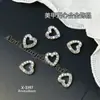 Joyería para Uñas con Corazón de Melocotón Hueco de Venta Caliente Transfronteriza Joyería para Uñas Portátil de Diamante de Aleación Amorosa Tridimensional Día de San Valentín
