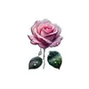 Nuevo pin de acrílico rosa con forma de rosa, colgante plano para colgar en la ropa, accesorio de decoración para el hogar