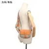 Bolso Cruzado de Hombro Único Estilo Nuevo Original, Lona con Cuero Genuino, Bolso Pequeño Versátil para Mujer