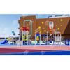 Tobogán combinado serie cohete espacial para niños al aire libre acero inoxidable Comunidad Jardín de Niños multifunción agujero para perforar red de escalada