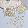 Arte de uñas de acetato con fragmentos de concha iridiscente, populares piezas finas de mica aurora irregulares ultradelgadas para decoración de uñas