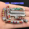 Plata Pura S999 Azul Quemado Pegamento Seguro y Propicio Fénix Codo Pulsera Media Cuerda de Mano Trenzada de Cristal Collar Accesorios DIY