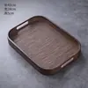 Bandeja de té de ratán macizo, bandeja de madera para hotel, bandeja rectangular de bambú para servir tazas de té estilo americano para el hogar, vintage