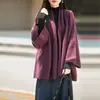 Cárdigan de punto de lana pura para mujer, manga larga, color liso, sin botones, corte holgado, talla grande, abrigo cálido, nuevo estilo otoño/invierno, moderno