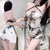 Xiu Cai Sha Lencería Erótica Deseo Puro Qqny Vestido de Noche Estilo Abstinencia Vestido de Entrenamiento al Aire Libre Estilo Chino Cheongsam Ropa de Dormir