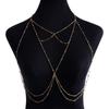 Cadena Corporal Sexy Transfronteriza Europea y Americana para Mujer, Cadena de Pecho para Bikini de Cuerpo Completo, Cadena de Playa, Cadena de Cuentas de Cobre con Borlas Multicapa