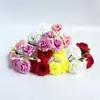 Cabeza de flor de rosa artificial de 3 pétalos, flor falsa, flor de seda, material para manualidades DIY, tocado Hanfu, decoración floral para sala de estar
