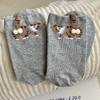 Meias de Gato Travesso para Mulheres, Meias Fofas de Desenho Animado Engraçadas 3D de Gato até a Panturrilha com Pom-Pom, Meias de Algodão Sem Costura em Forma de Ovo
