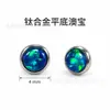 Aretes de Ópalo de Aleación de Titanio, Clavos para Hélice de Hueso de Oreja con Base Plana de Ópalo, Fabricantes de Joyería para Piercings, Venta al por Mayor Transfronteriza