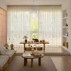 Tecido para Cortina de Varanda Yanzisha Estilo Japonês Transparente mas Não Revelador Sala de Estar Algodão Linho Cortina Translúcida Tecido de Cortina Leve Atacado