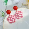 Brincos de Pintura a Óleo Coloridos, Suaves e Doces, Brincos de Flor Laranja Mar de Flores, Atmosfera Sonhadora, Brincos de Cor Contrastante para Mulheres
